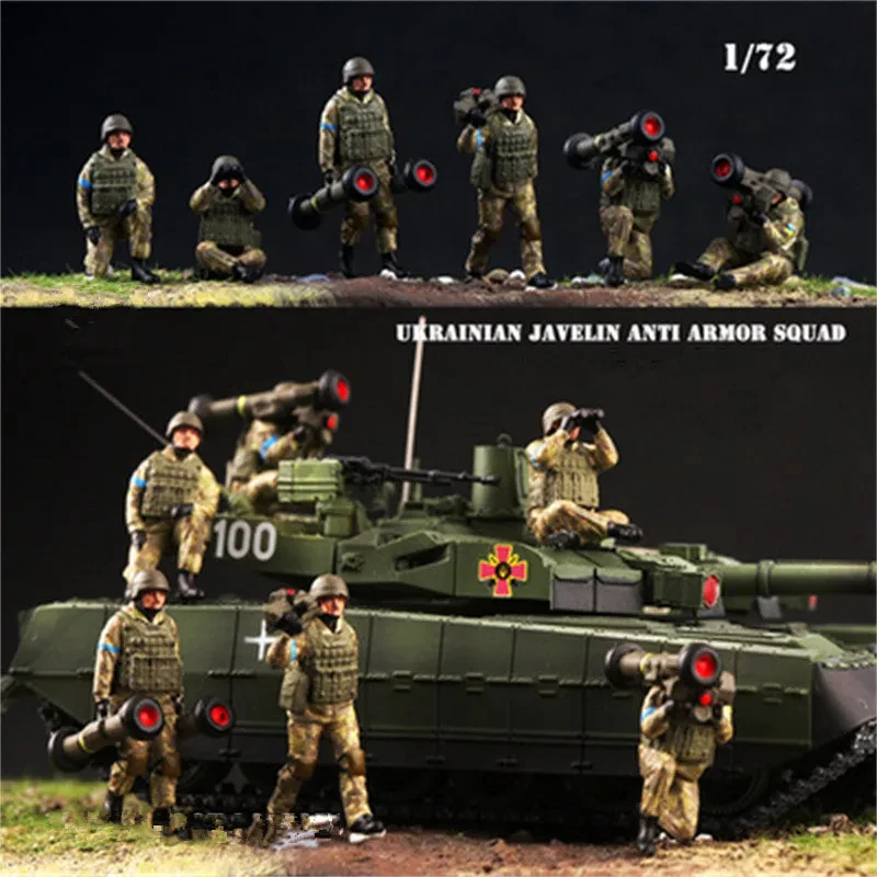 1:72 Scale Model 6 Pcs Javelin Ukrainian Anti-armored Action Figure Soldiers Dolls Toys DIY Scene Accessory Collection Display