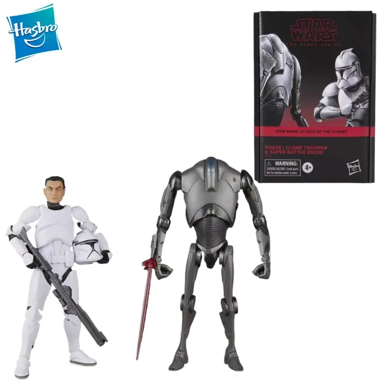 

New Original Hasbro Star Wars The Black Series Phase I Clone Trooper & Super Battle Droid Action Figure Model Gift Toys