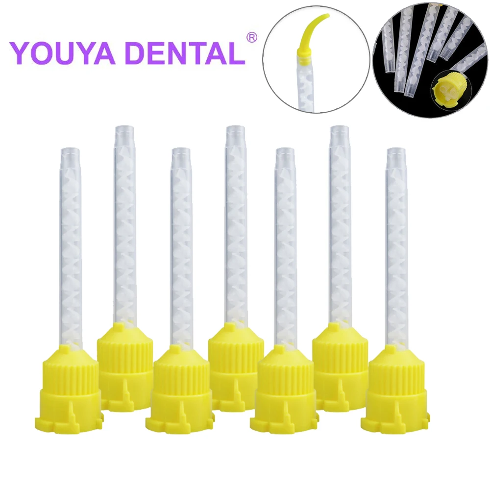 1:1 Dental Rubber Conveying Mixing Head Dentistry Silicone Materials Disposable Impression Nozzles Mixing Tube 50Pcs