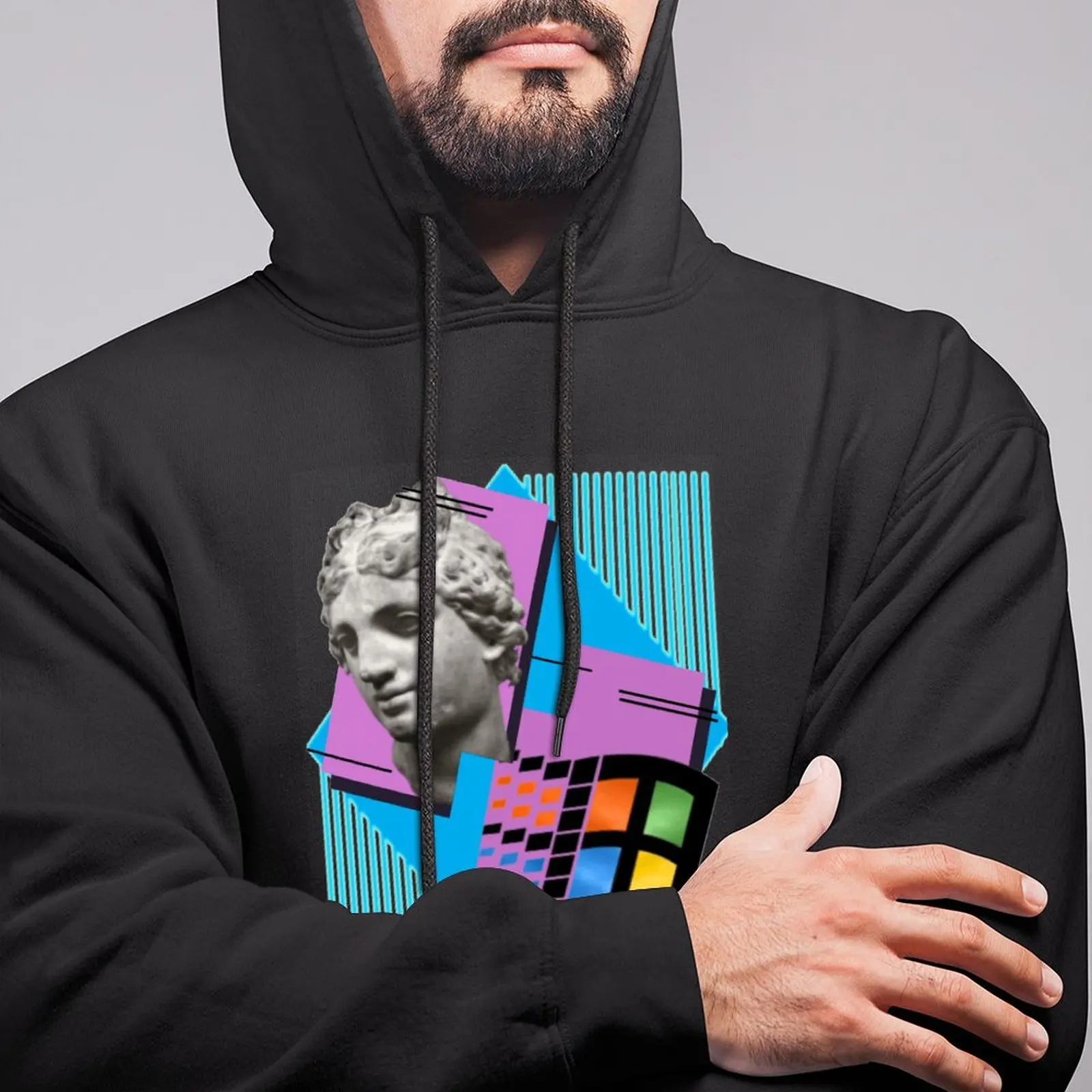 Vaporwave Windows 95 Streetwear Hoodies Autumn 1995 Retro Music Retro Pullover Hoodie Men Oversize Loose Cotton Sweatshirts