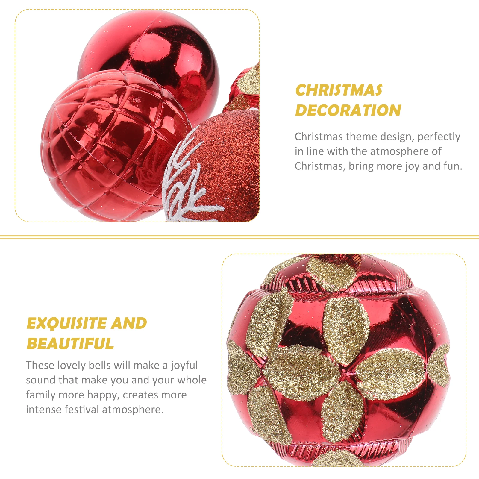 

24 PCS Christmas Balls Xmas Decor Decorations Ornaments Hanging Indoor for Home Accessories