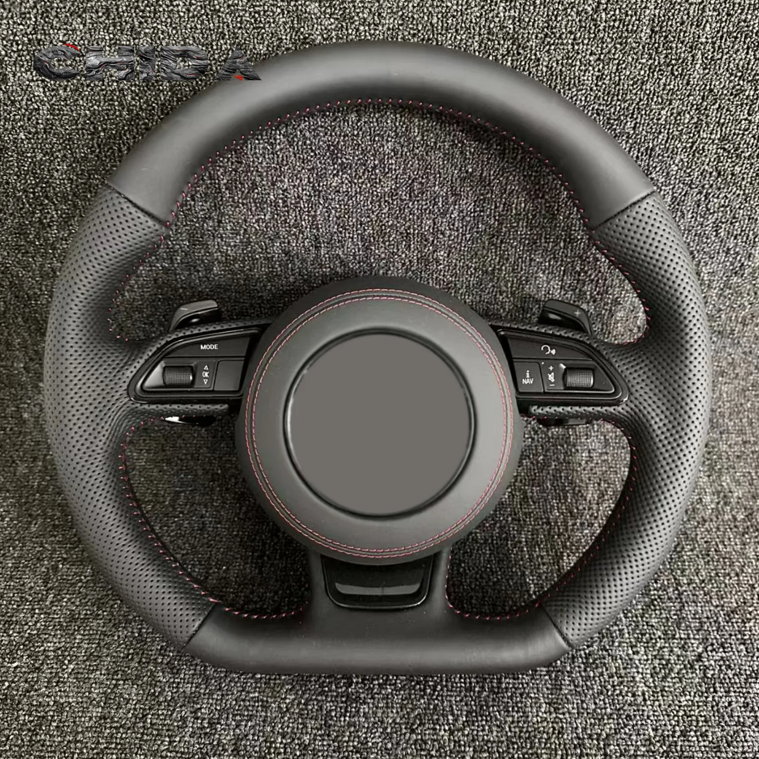 عجلة قيادة مثقوبة من الجلد عالي الجودة لسيارة Au-di A3 A5 A6 A6L A4 A4L C8 Q5 Q7 TT RS3 RS4 RS5 S4 S5 B9 بما في ذلك Q3 #2