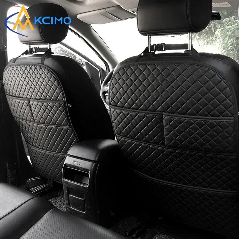 

Premium Leather Car Anti - Kicks Pad with Storage Pocket, Universal Fit, Waterproof Seat Back Protector for Keeping Rear Seats S