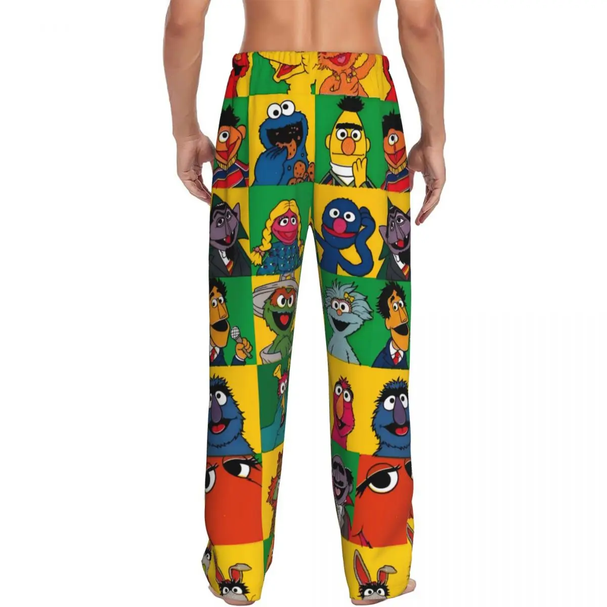 Calças de pijama de monstro de biscoito com impressão personalizada Calças de dormir masculinas com bolsos