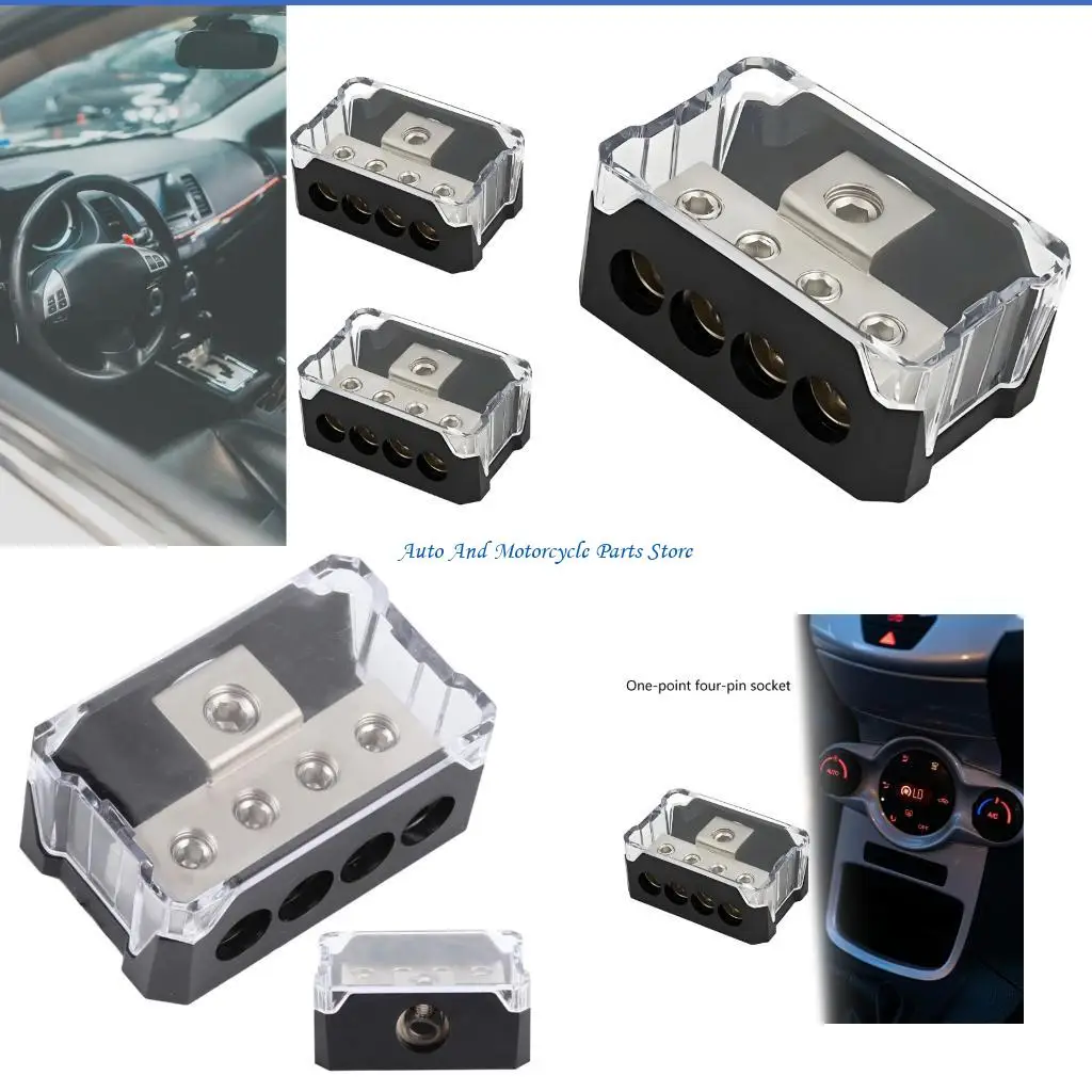 P9FD Universal Auto Sound Speaker Power Ground Wire Distribution Block High Performances Connector for Easy Stereo System