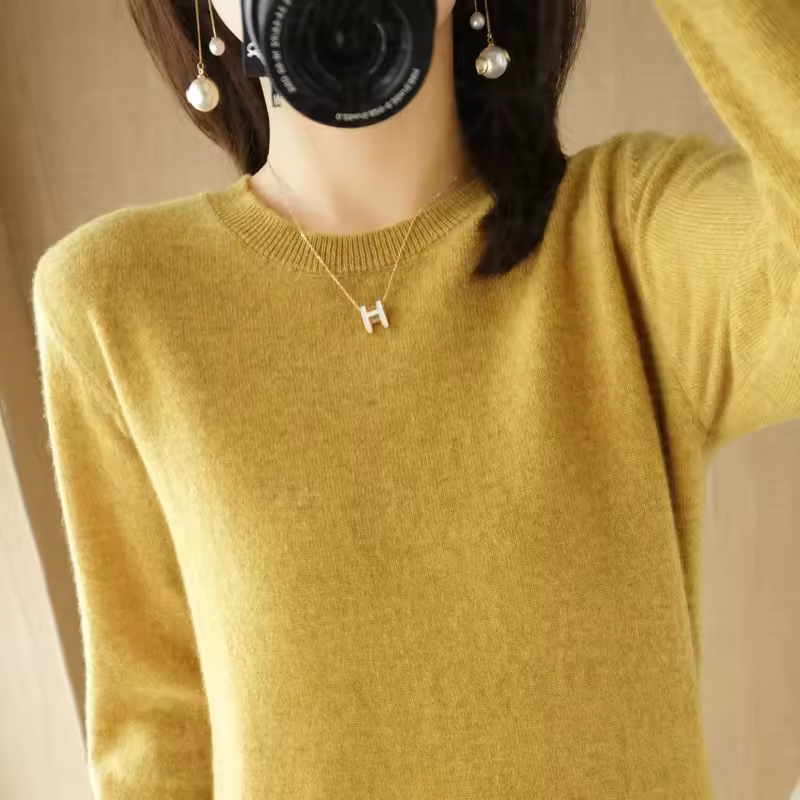 Autumn And Winter Cashmere Sweater Women's Crew Neck Pullover Casual Knitted Top Women's Short Undercoat Fashion 18 Colors - Image 14