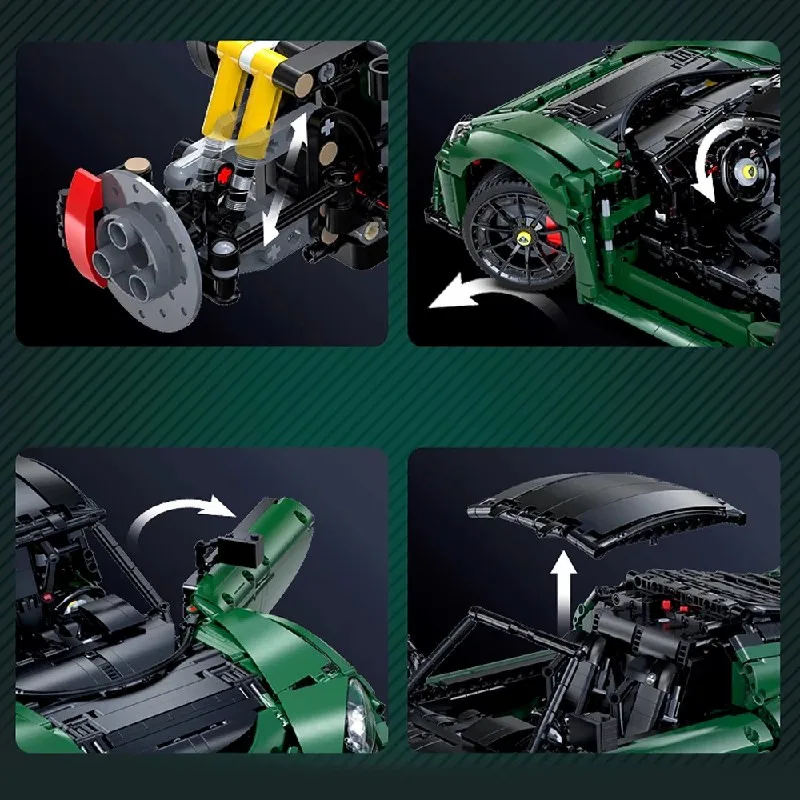 Cada 3730 قطعة 1:8 430 سوبر سبورت سيارة اللبنات نموذج مجموعة تحصيل سباق Hypercar الطوب أطقم العضلات سيارة هدية الكريسماس