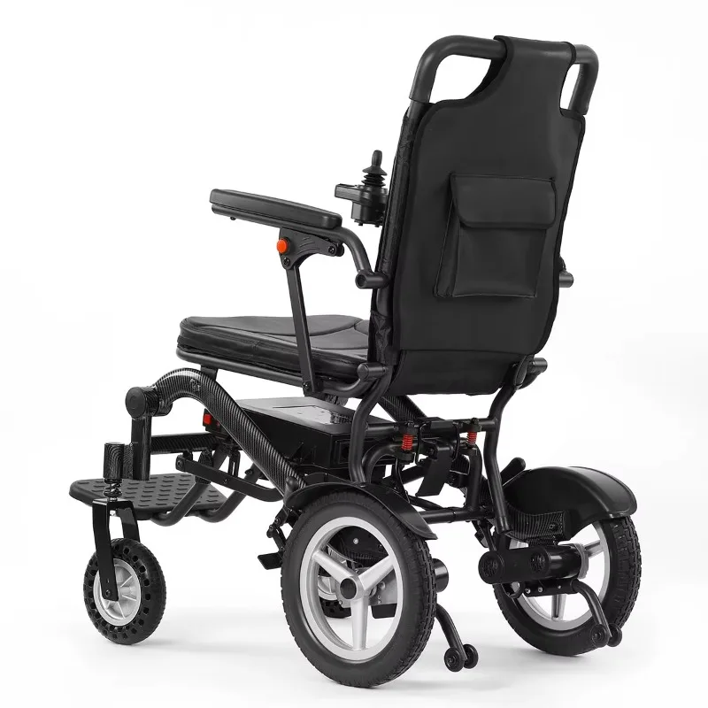 Fast Fold Power Wheel Chair Disabled Care Carbon Fiber Water Transfer Printing Electric Wheelchair