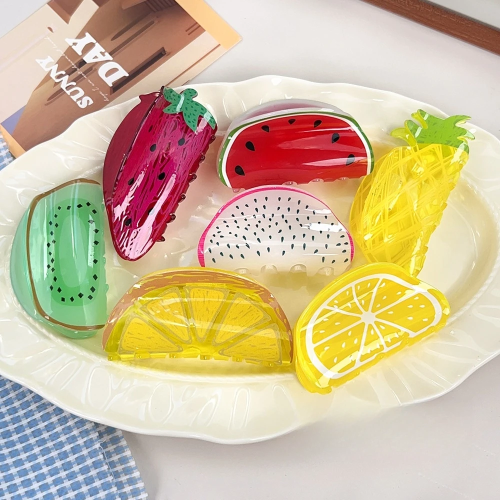 

Fruit based acrylic clip creative hair accessory, hair clip on the back of the head, high-end Korean version shark clip