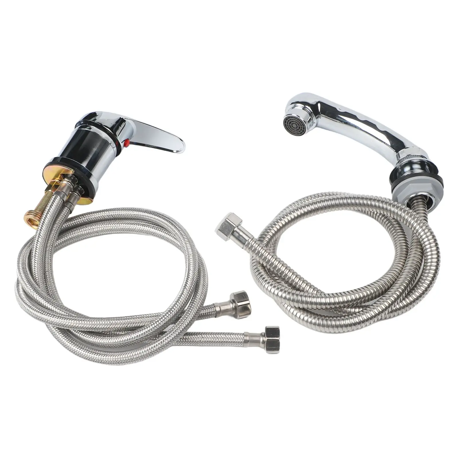 Chrome Mixer Faucet with Integrated Hand Shower for Shampoo Chair Sink and Reverse Shampoo Station Compatibility