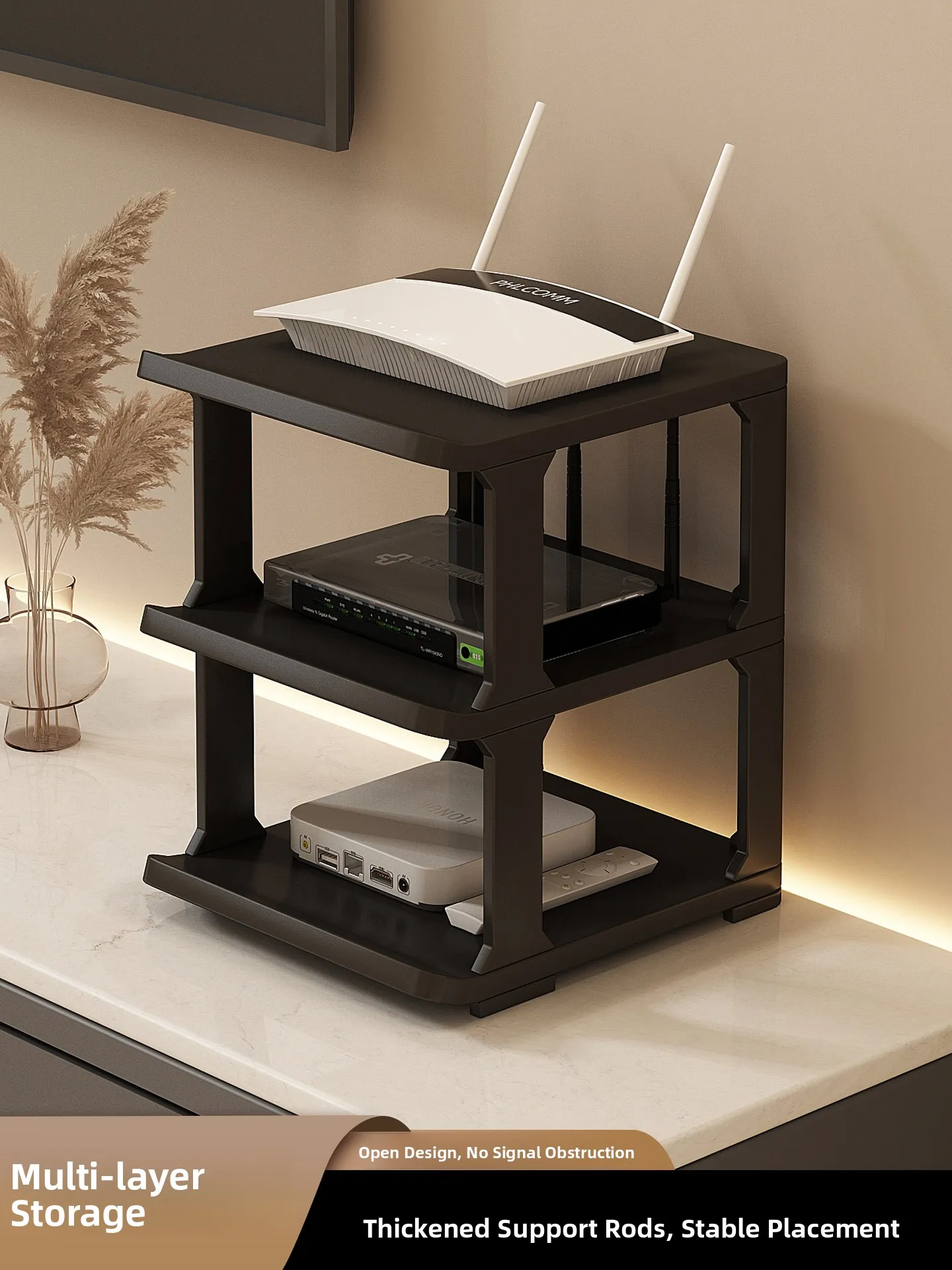 Multi-Layer Router Storage Rack TV Box Remote Control Organizer Home WiFi Equipment Placement Shelf Living Room Arrangement