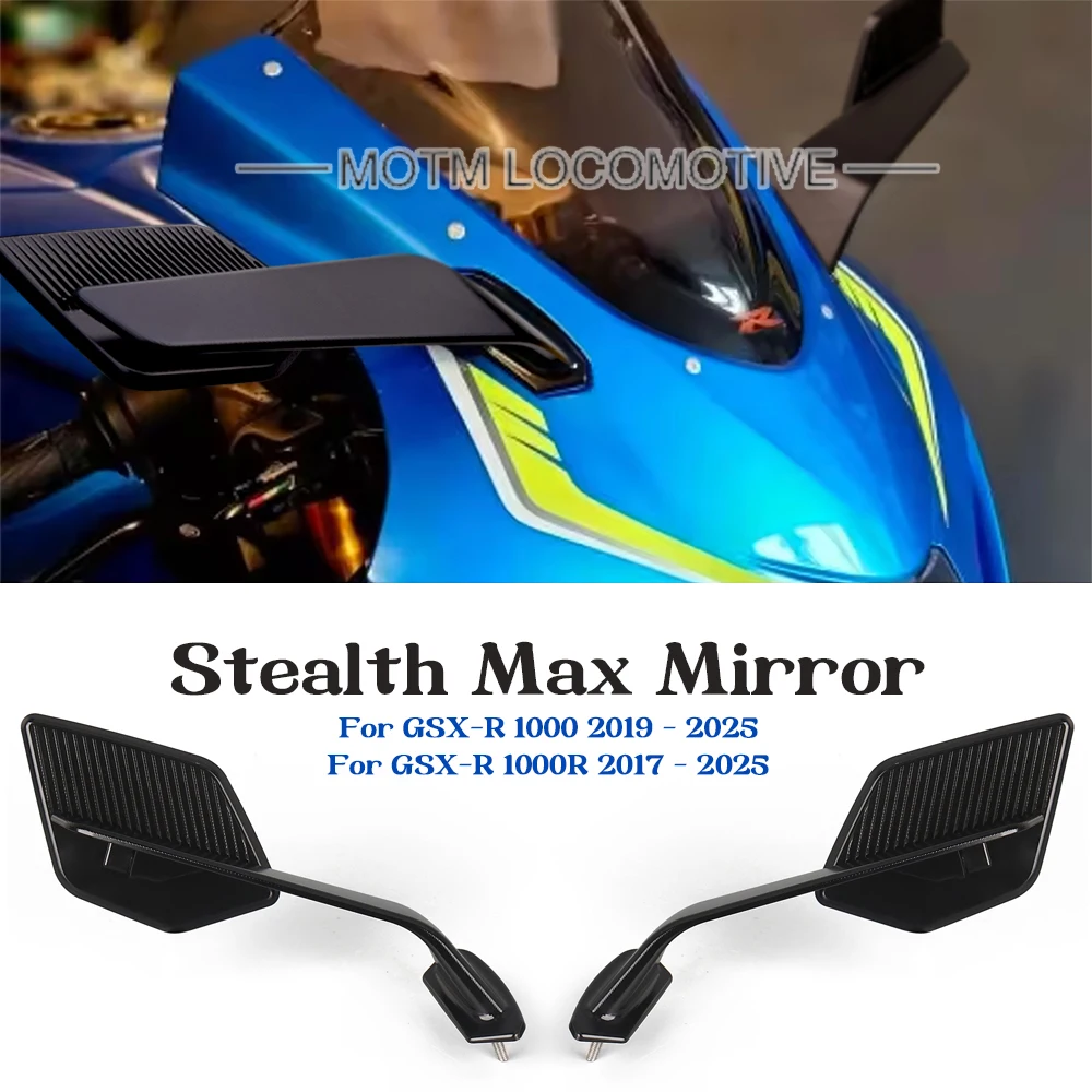 FOR GSXR1000 Motorcycle Wind Deflector Rearview Mirror Blue Anti-Glare GSXR1000R Wind Deflector HD Rearview Mirror