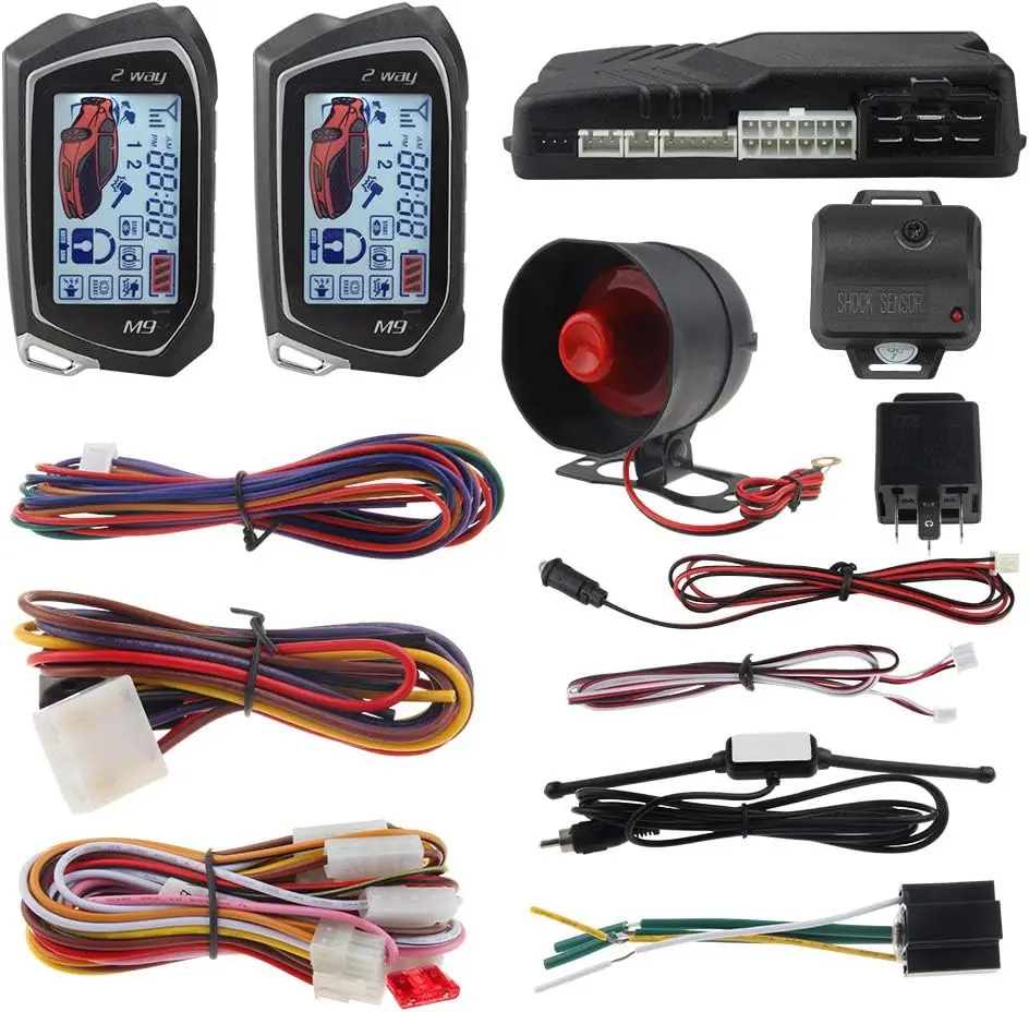 

2-Way Car Alarm System with 1.73" LCD Display, Remote Start, Turbo Timer, Shock Warning for DC12V Vehicles