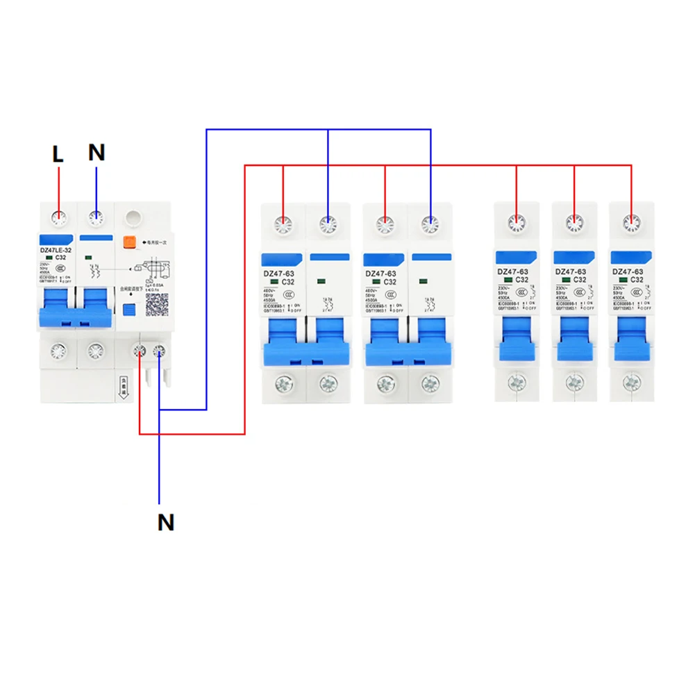 32A Circuit Breaker DZ47-63 For Solar PV Circuit Breaker 32A Circuit Breaker For Solar PV Circuits 1P  2P Electrical Supplies