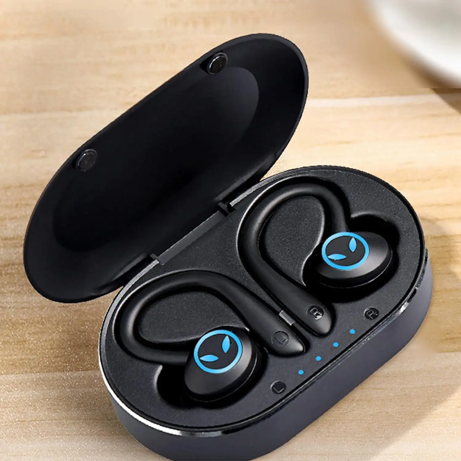 

Wireless Earbuds Bluetooth Headphones, Noise Cancelling Sport Earbuds, Stereo Over Ear Bud with Earhooks, IPX7 Waterproof ,Black