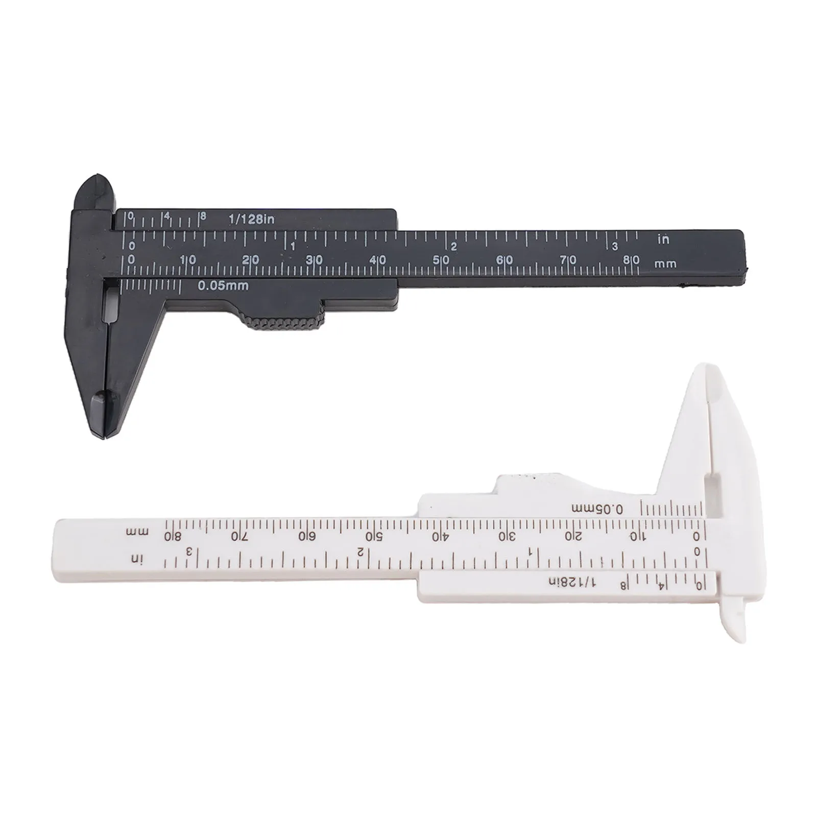 Applications Plastic Compact Ruler Sliding Gauge Plastic Ruler Micrometer Sliding Vernier 80mm Caliper Gauge Measure Tool    New