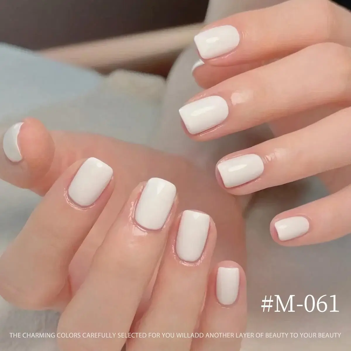 Zestaw 6 lakierów hybrydowych UV/LED w odcieniach nude i beżu, długotrwałe żele do manicure typu soak off, idealne do eleganckiego manicure francuskiego i ombre.