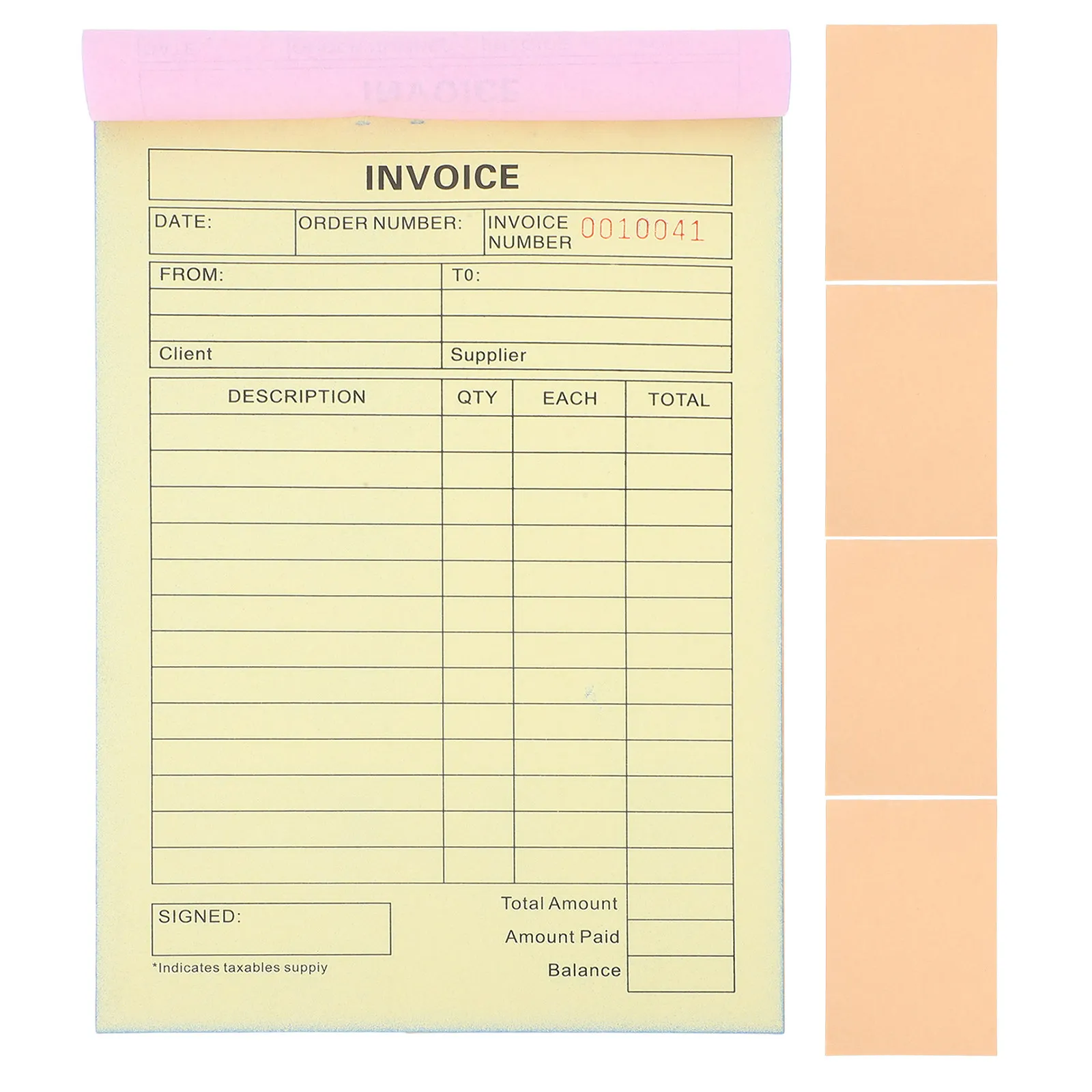 

5Pcs Carbonless Receipt Pads Small Business 3-Part Invoice Book 60 Pages Order Receipt Organizer Billing Record 8.3x5.7 Inches