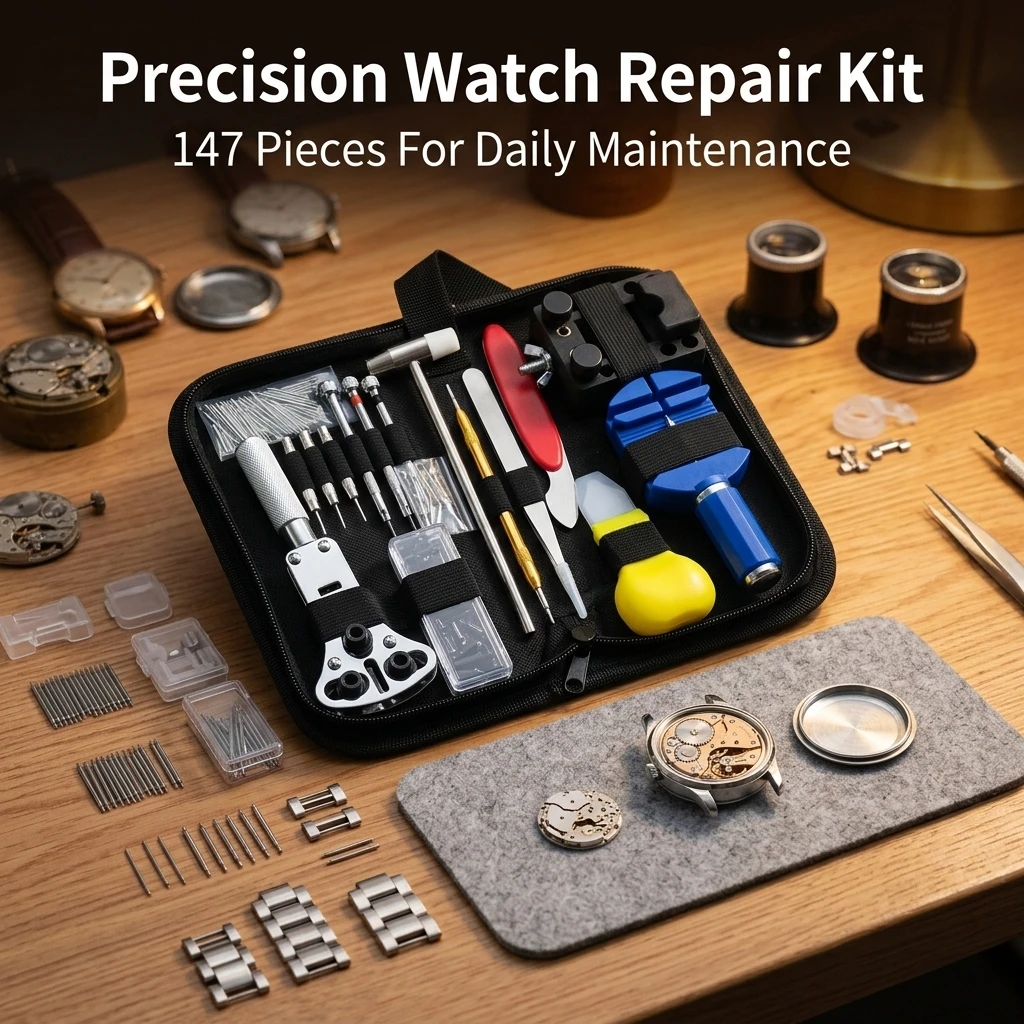 Jewelry Watch Repair Tool Kit Professional Maintenance Set for Watchmakers DIY Clock Battery Replacement Alloy Steel Tools Kit
