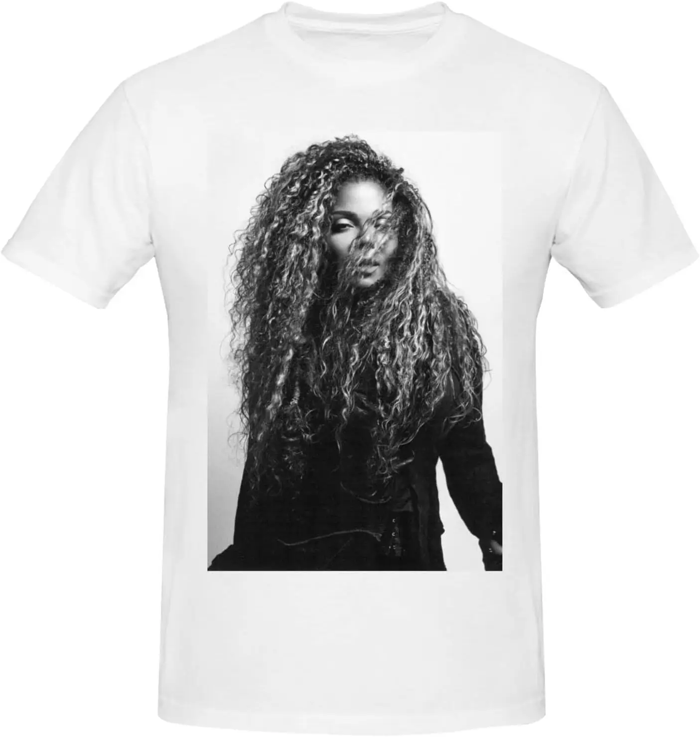 Janet Music Jackson T-Shirt Men's Cotton Performance Basic Short Sleeve T-Shirt Black