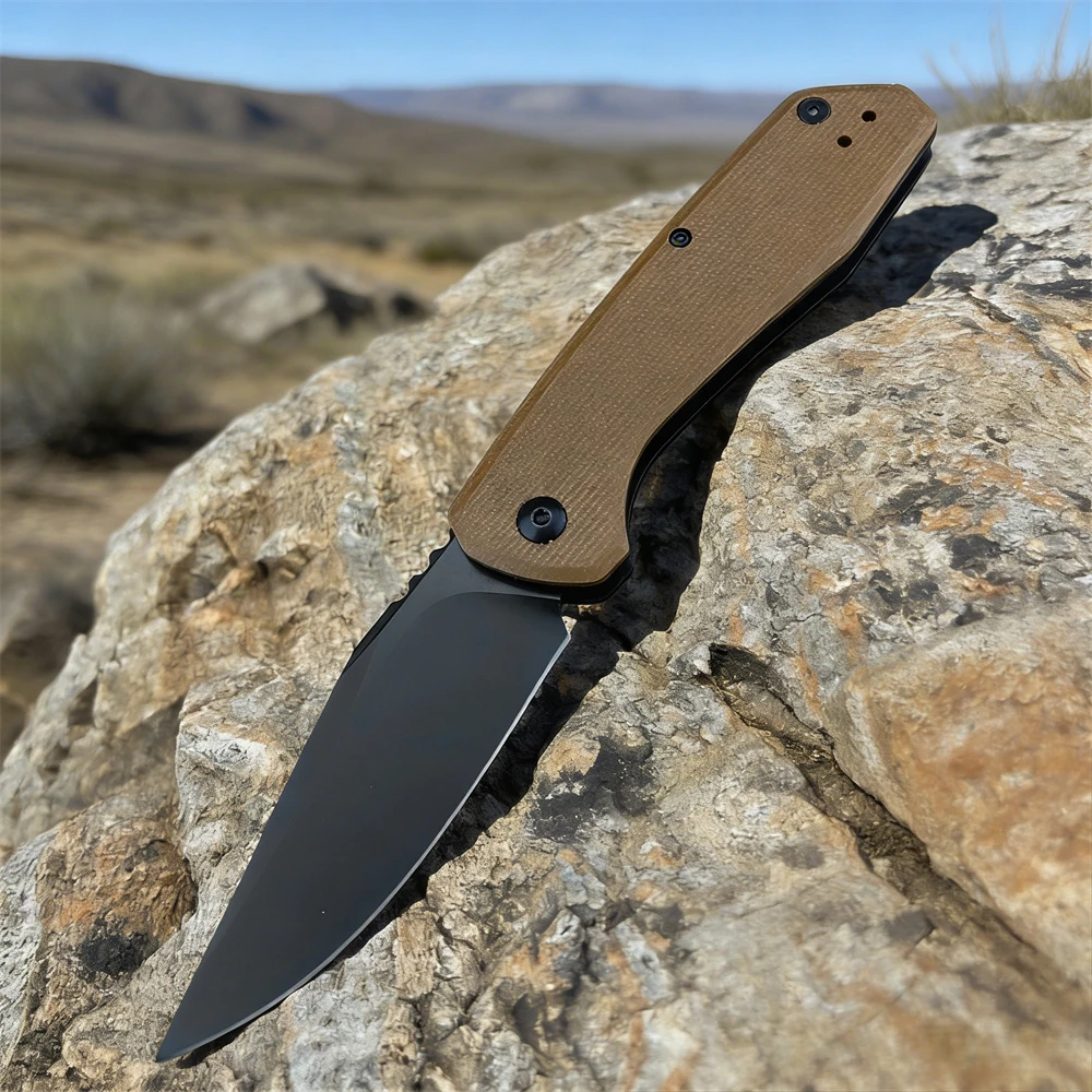 

Outdoor 0512 Pocket Folding Knife 8Cr13MoV Blade Micarta Laminate Over Aluminium Alloy Core Handle for Camping Knives
