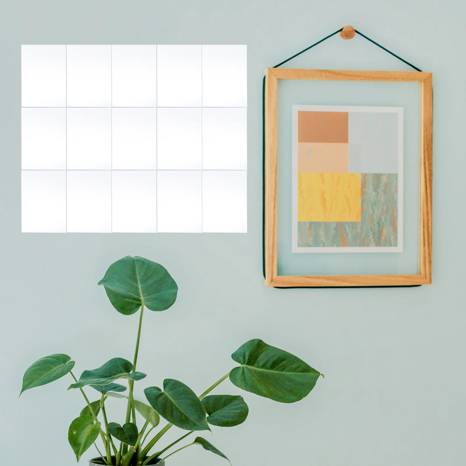 

8Pcs Mirror Effect Wall Stickers Shatterproof Acrylic Mirror Sheets DIY Decorative Stickers for Living Room Bedroom Simple Wall