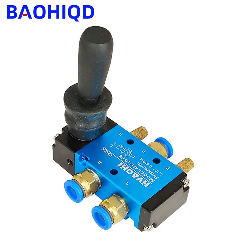 Hand Lever Operated Control Pneumatic 5/2 Way Push-Pull Manual Valve 4H210-08 With Muffler valve and Quick Fitting Selec