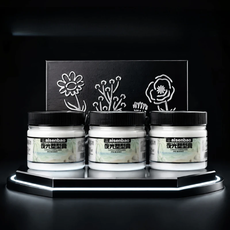 125g 3 Colors Luminous Modeling Paste Fluorescent Texture Paint DIY 3D Wall Painting Acrylic Texture Art Craft Materials