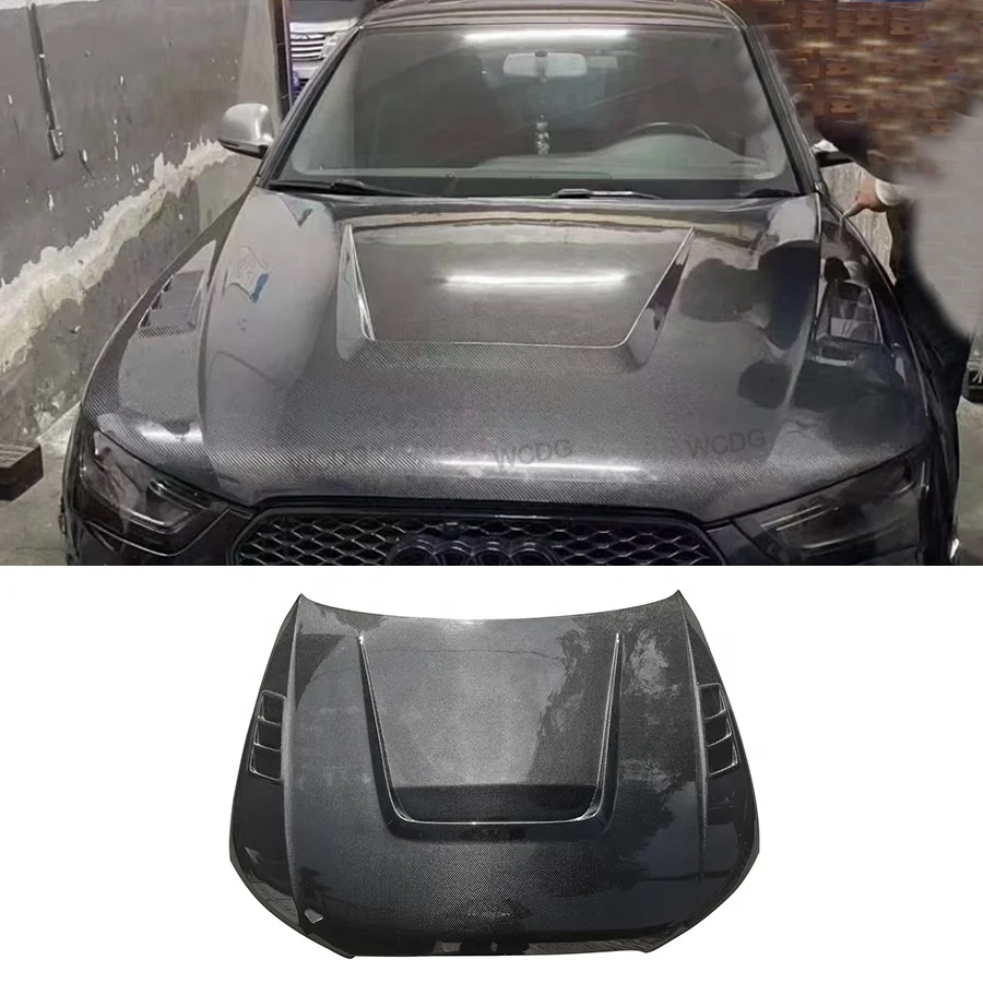 

LY Style New Carbon Fiber Front Hood forAudi A4 S4 RS4 B8 2009-2012 Front Bumper Hood Bonnet Cover Bodykit