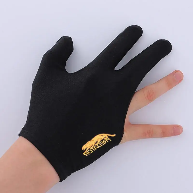 Billiards Glove 2pcs Three-finger Pool Players Gloves Embroidered Slip-proof Breathable Billiard Gloves Left Hand Protective