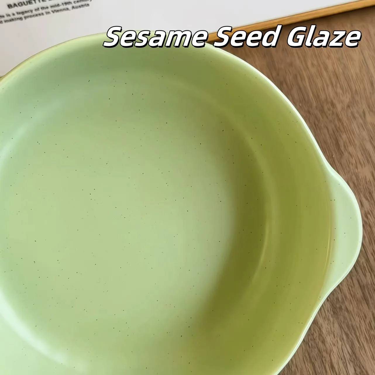 Kitchen Tableware Dual-Handle Large-Capacity Ceramic Bowl, Microwave & Oven Safe, Multi-Purpose for Soup/Salad/Noodle/Fruit,