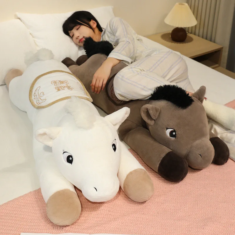 

70/90/110 см, большой размер, лежачая положения, лошадь, плюшевая подушка, гигантская мягкая пуховая хлопковая подушка для лошади, детская длинная подушка для сна, подарок для сопровождения