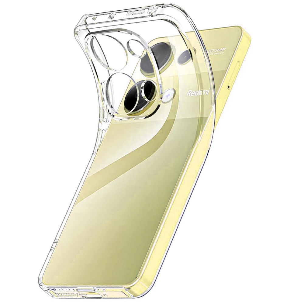 Ultra Thin Silicone Soft Case For Xiaomi Redmi Note 14 13 12 Pro Plus Pro+ 4G 5G Clear Back Cover Shockproof Shell Transparent