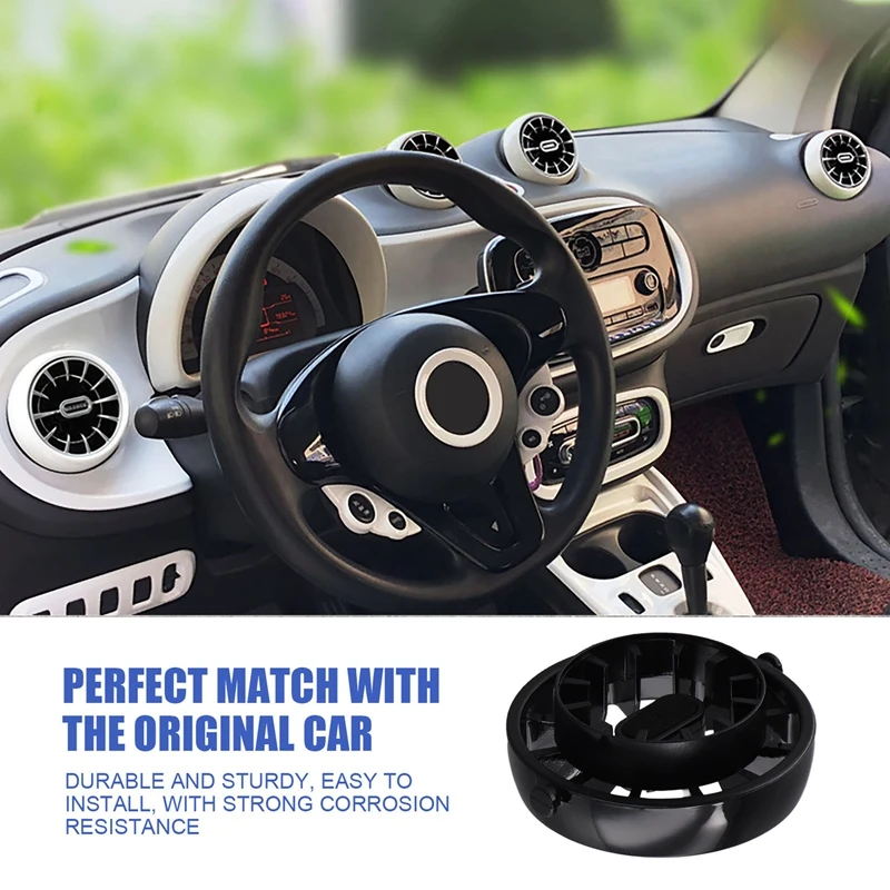 1Set/4Pcs Vortex Air Conditioner Air Vent Chrome Trim Cover For Mercedes-Benz Smart 453 Four Two Dashboard Outlet Frames