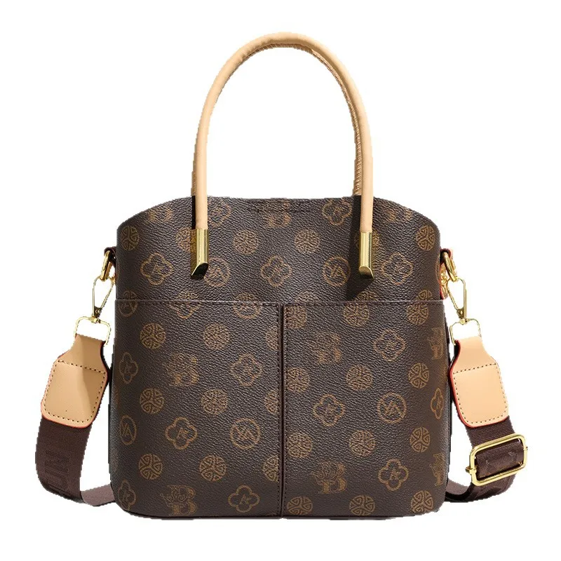 

Сумка-ведро с монограммой 2025 года, женская сумка через плечо с принтом, просторная сумка через плечо с верхней ручкой, универсальная сумка «день-ночь», текстурированная