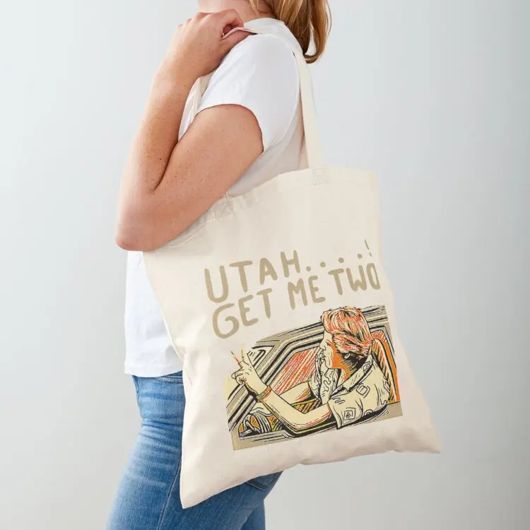 

Utah Get Me Two Quote Retro Tote Bag shopping bags foldable canvas tote bag shopping bag tote bags aesthetic