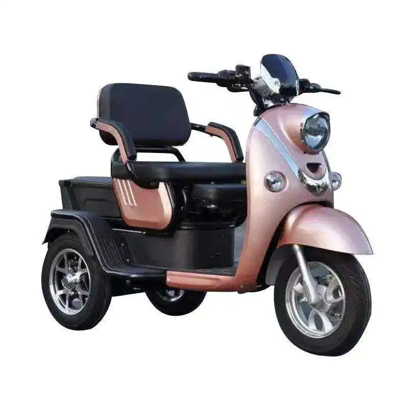 Direct supply steel frame three-wheel disabled electric tricycle adult 801-1000w motor speed - red
