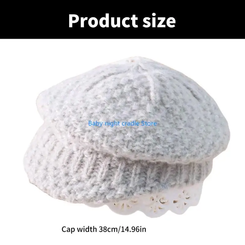 قبعة J2FF بلون سادة لحديثي الولادة لالتقاط الصور، قبعة بيريه قصيرة الحواف، دعائم تصوير مريحة لتسجيل النمو