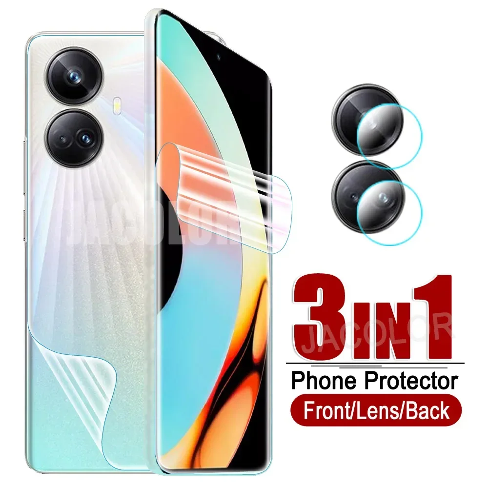 

3 IN 1 Front Back Hydrogel Film For Oppo Realme 10 9 8 7 Pro Plus Camera Glass Opo Oppa Raelme 10Pro 9Pro 8Pro 7Pro Protection