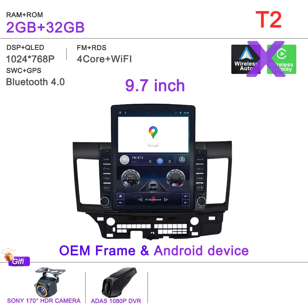 Android 15 Auto Voor Mitsubishi Lancer 10 CY 2007-2017 GPS Navigatie High-performance CPU Dvd-speler auto Stereo Head Unit Wifi