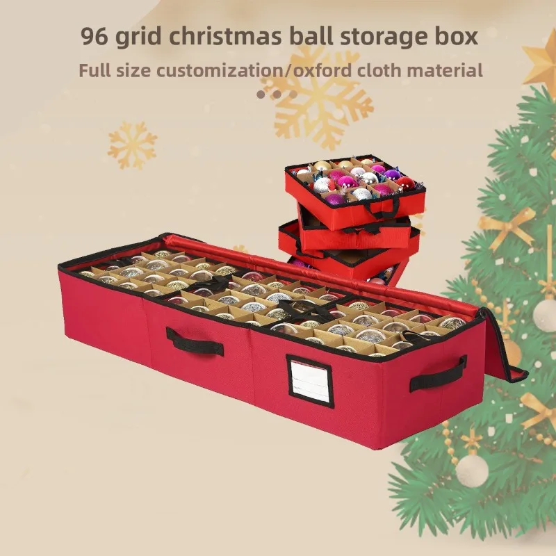 صندوق تخزين فرز هدايا عيد الميلاد المزخرفة، تخزين كرة عيد الميلاد قابل للطي ينطبق على صندوق تخزين الزخرفية للزينة