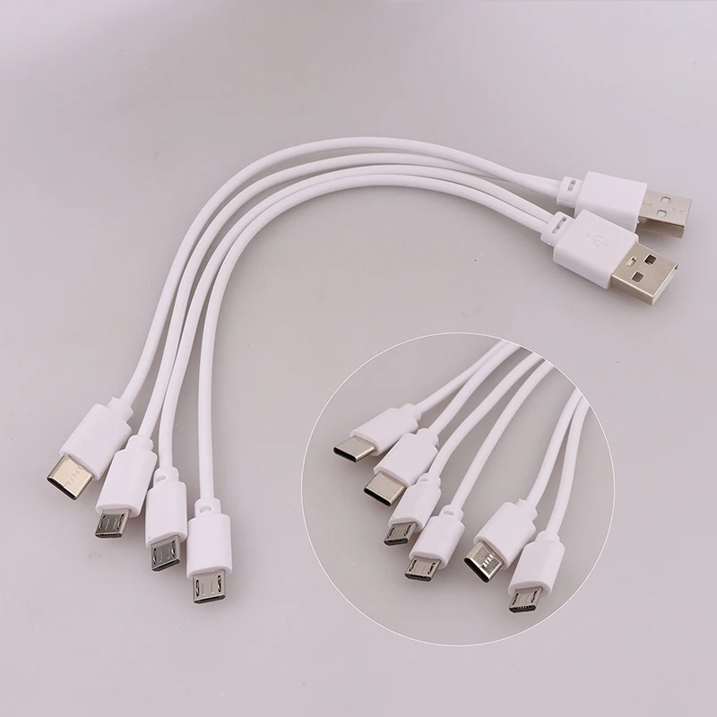 1Pc 2 in 1 USB Male to Micro USB/Type-C Splitter Datas Transfer Charging Cable for for Android Smartphone Tablet Dual Micro USB