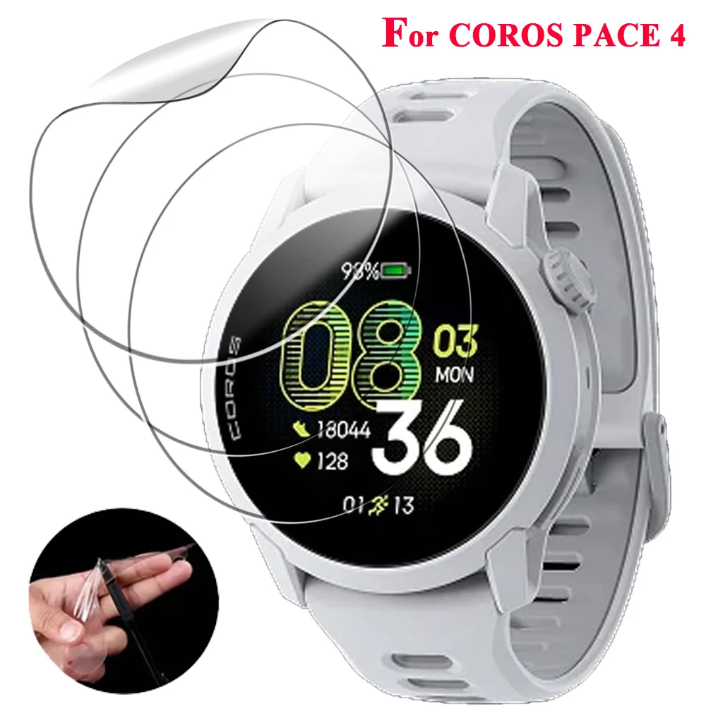 5 Pack Screen Protector For Coros Pace 4 SmartWatch Soft TPU Repairable Hydrogel Film Anti-Scratch For Coros Pace 3 Easy Install