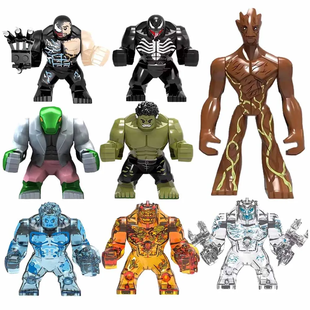 اللبنات أعجوبة التحول أرقام عفريت كبير سبايدرمان الرجل الحديدي فينوم كابتن هوك ديدبول تكنيك درع دمى هدايا