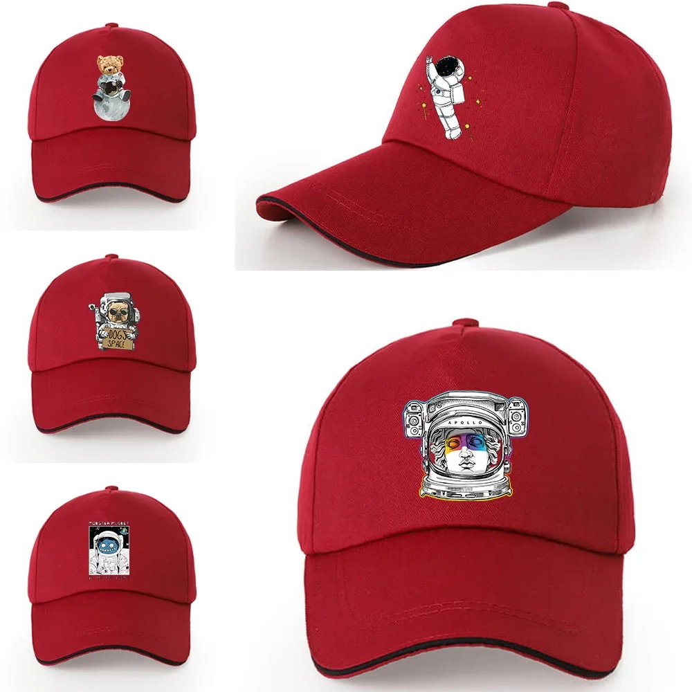 

Quick Dry Baseball Cap Outdoor Sports Breathable Hat for Women Versatile Portable Golf Adjustable Cap Fashion Astronaut Pattern