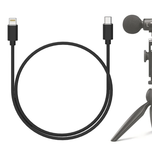 Geekria para Creators Cable Micro USB a Lightning para Micrófono 3,3 pies / 100 CM, Compatible con Shure MV7, MV88+, MV5, MV51, MVi