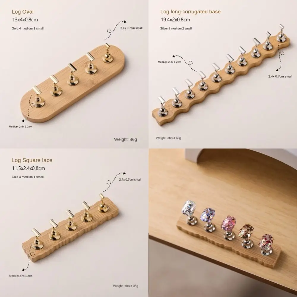 Nail Art Practice Magnetic Nail Holder INS Wooden Nail Display Chess Board Manicure Tools Minimalist Nail Holder with Base