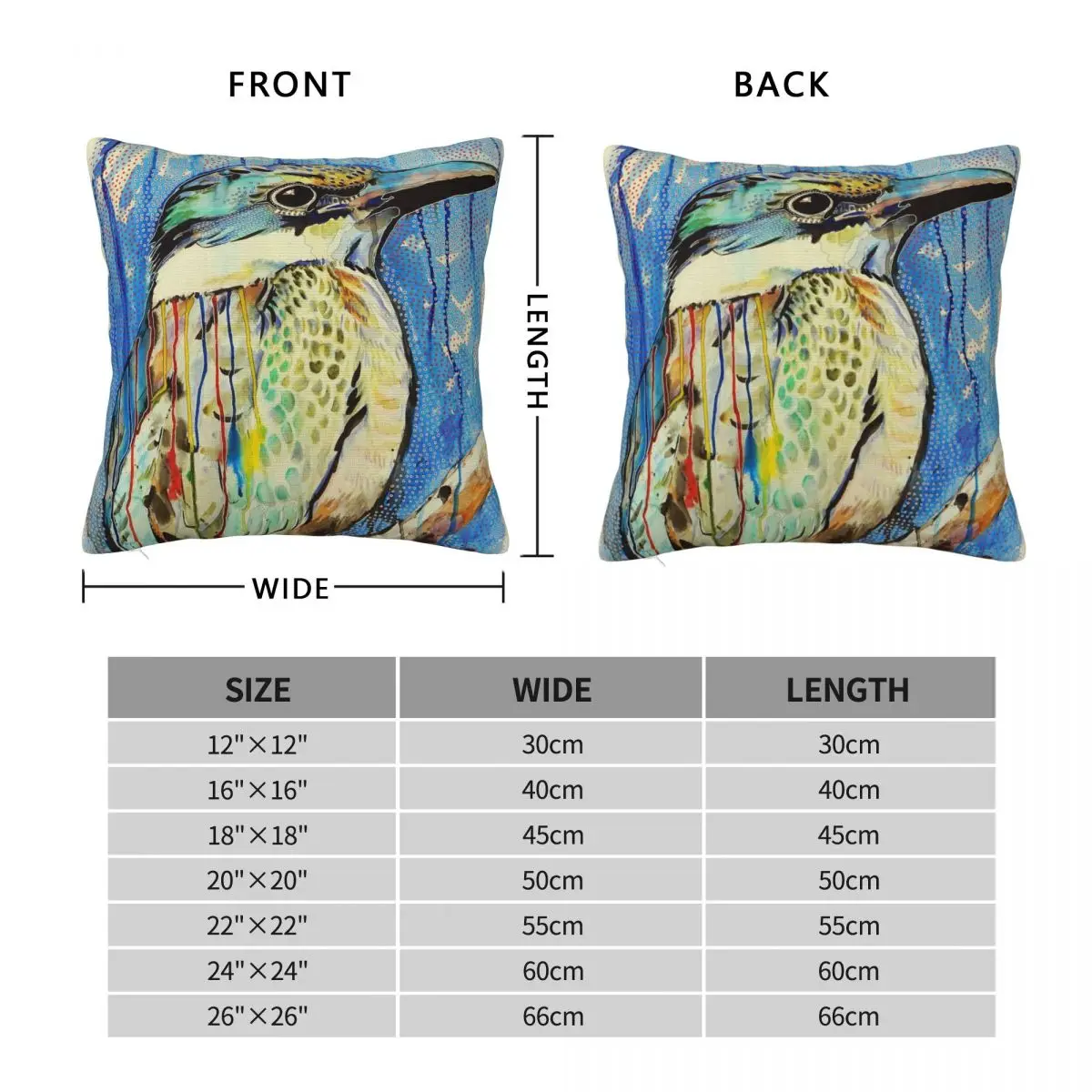 Sacred Kingfisher Square Pillowcase Polyester Linen Velvet Pattern Zip Decor Pillow Case Car Cushion Cover Wholesale 18