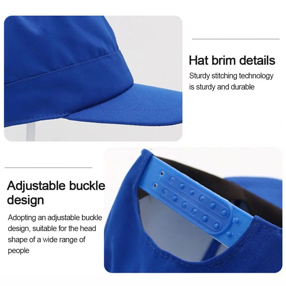 

New Adjustable Dust Proof Cap Lightweight Solid Color Work Hat Breathable Work Cap Canteen Catering