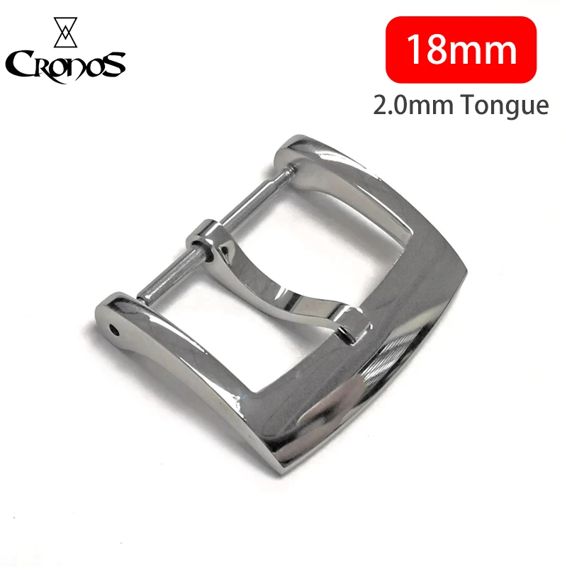 

Cronos 18mm 20mm Watch Buckle 316L Stainless Steel Polished 2mm Tongue with Spring Bar Universal Pin Buckle Watch Accessories